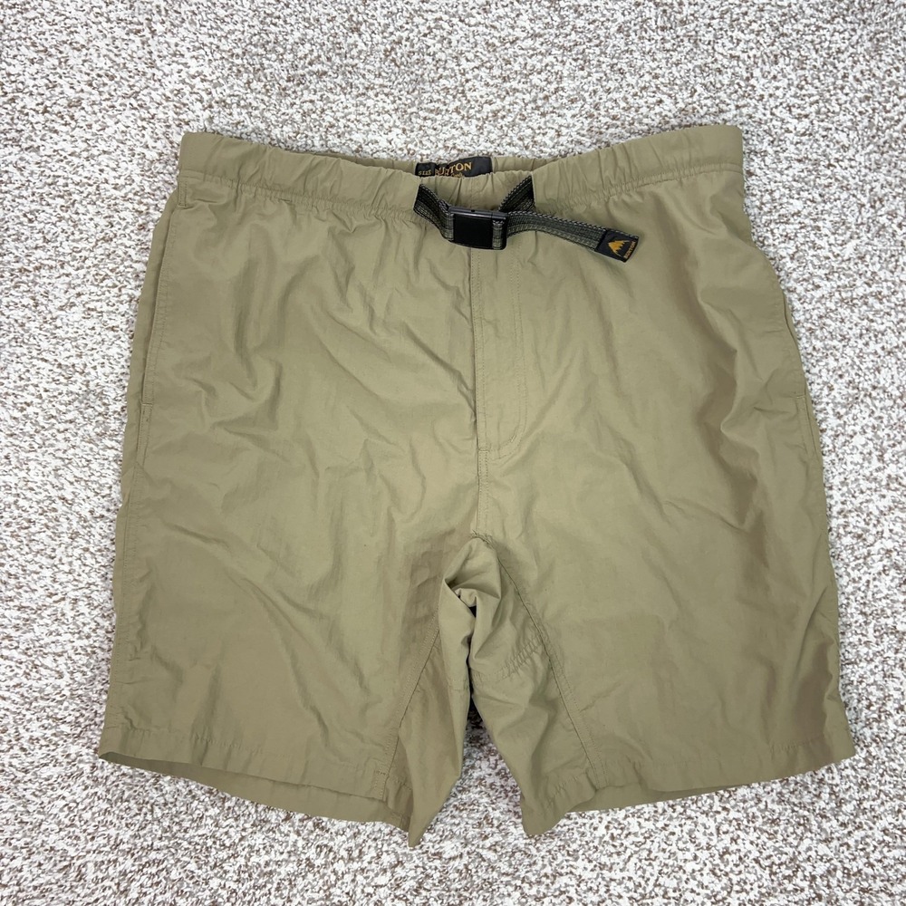 Burton Shorts Mens 2XL XXL Brown Elastic Waist Hiking Belted Lightweight Outdoor